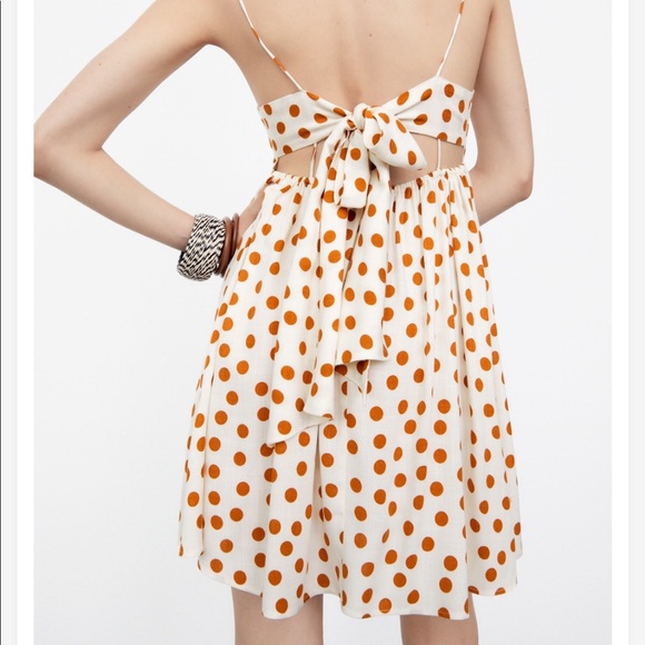 Zara Dresses Zara Burnt Orange Polka Dot Dress Poshmark